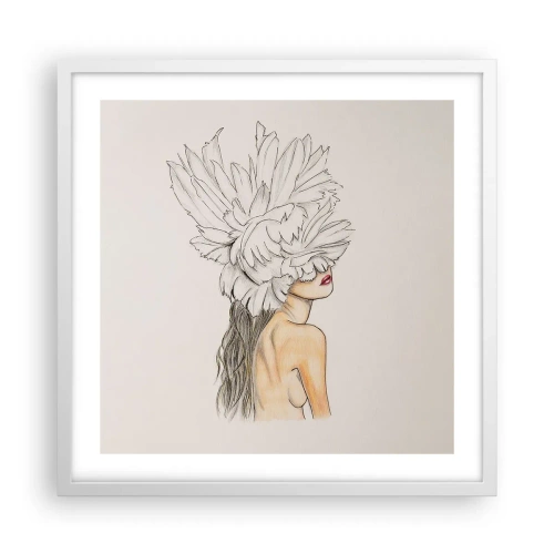 Póster en marco blanco - Belleza coronada - 50x50 cm