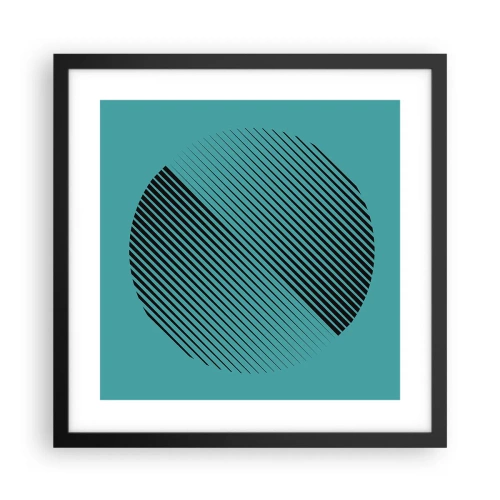 Póster en marco negro - El círculo: una variación geométrica - 40x40 cm