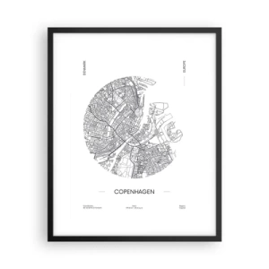Póster en marco negro - Anatomía de Copenhague - 40x50 cm