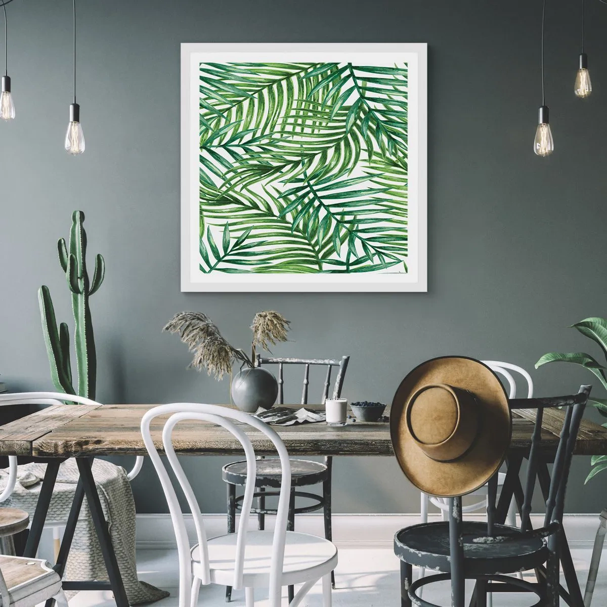 Póster en marco blanco - Bajo el verde - 60x60 cm