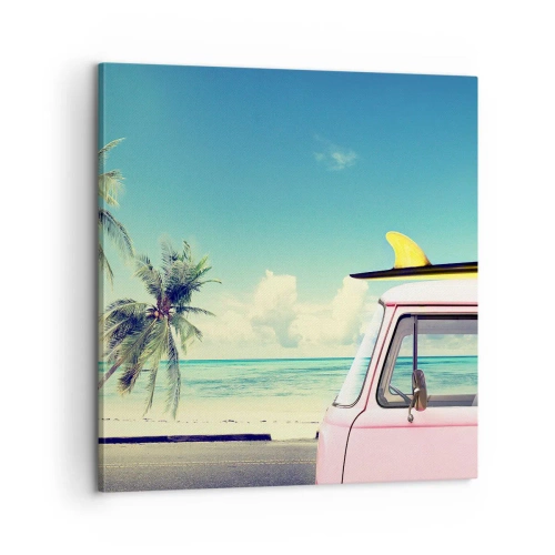 Cuadro sobre lienzo - Impresión de Imagen - Comienzan las vacaciones - 60x60 cm