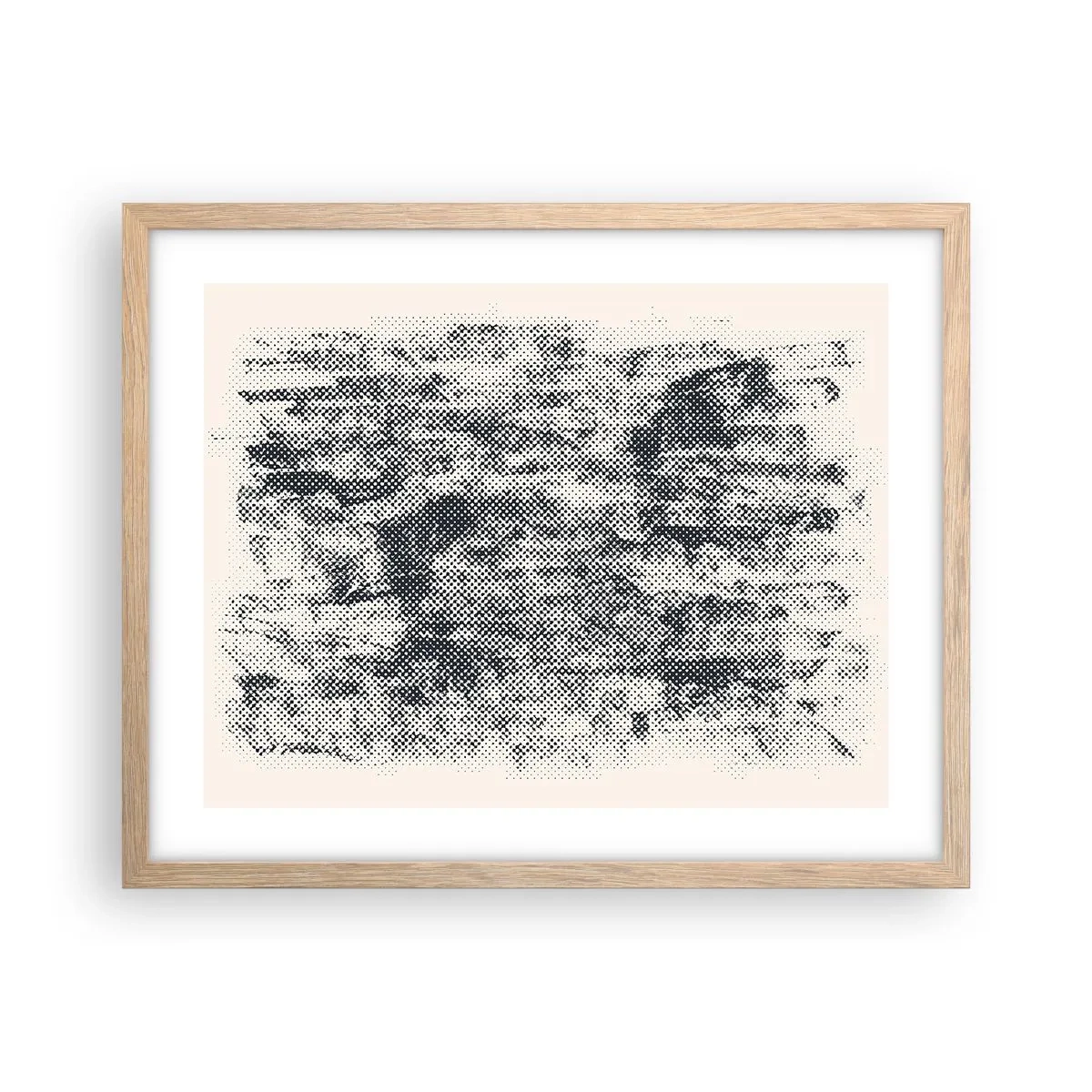 Póster en marco roble claro - Composición brumosa - 50x40 cm