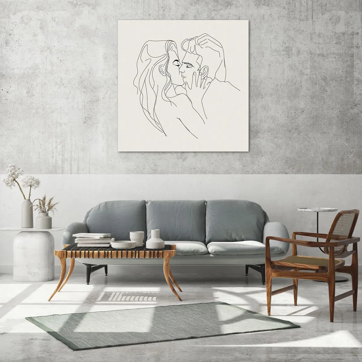 Cuadro sobre vidrio - Impresiones sobre Vidrio - Unión y sentimiento - 40x40 cm