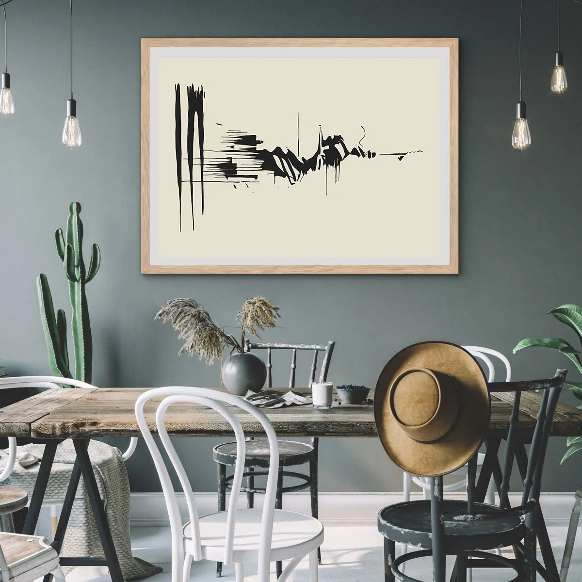 Póster en marco roble claro - Abstracción apresurada - 91x61 cm