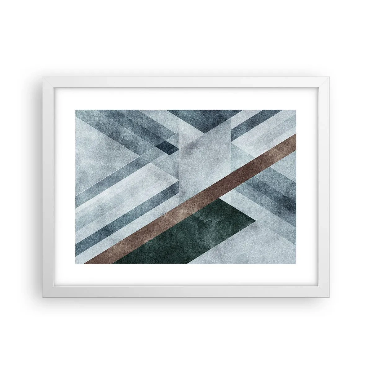 Póster en marco blanco - Sofisticada elegancia de la geometría - 40x30 cm