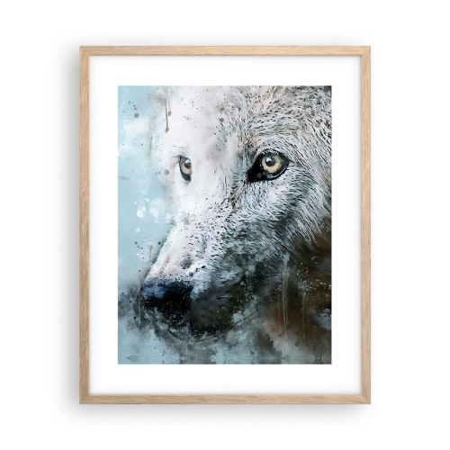 Póster en marco roble claro - Conoce el alma del lobo - 40x50 cm