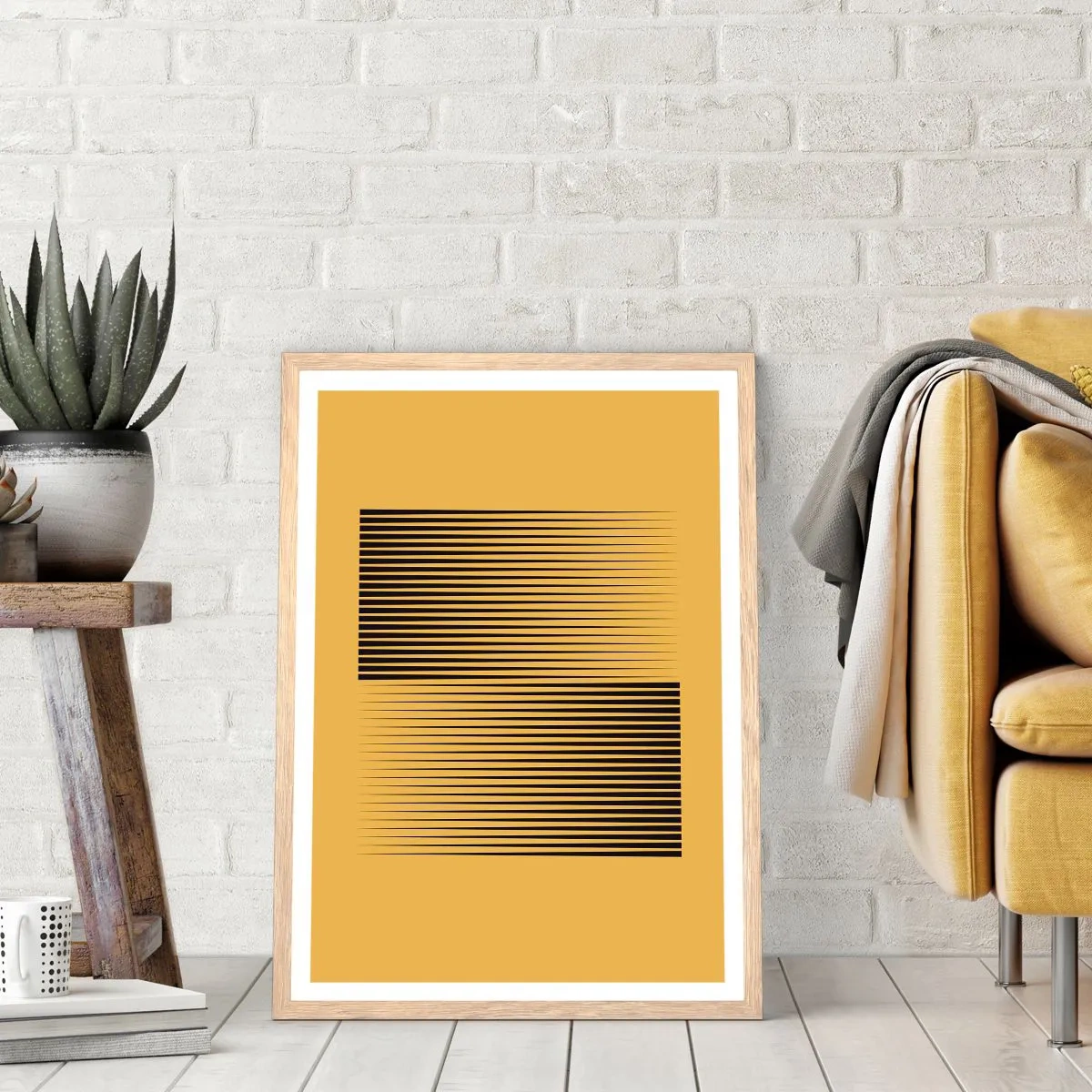 Póster en marco roble claro - Cuadrado de opuestos - 61x91 cm