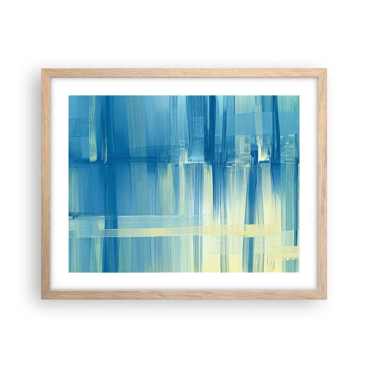 Póster en marco roble claro - Composición en turquesa - 50x40 cm