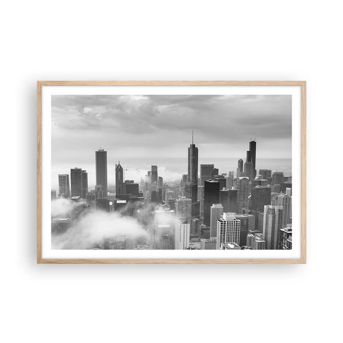 Póster en marco roble claro - Paisaje americano - 91x61 cm