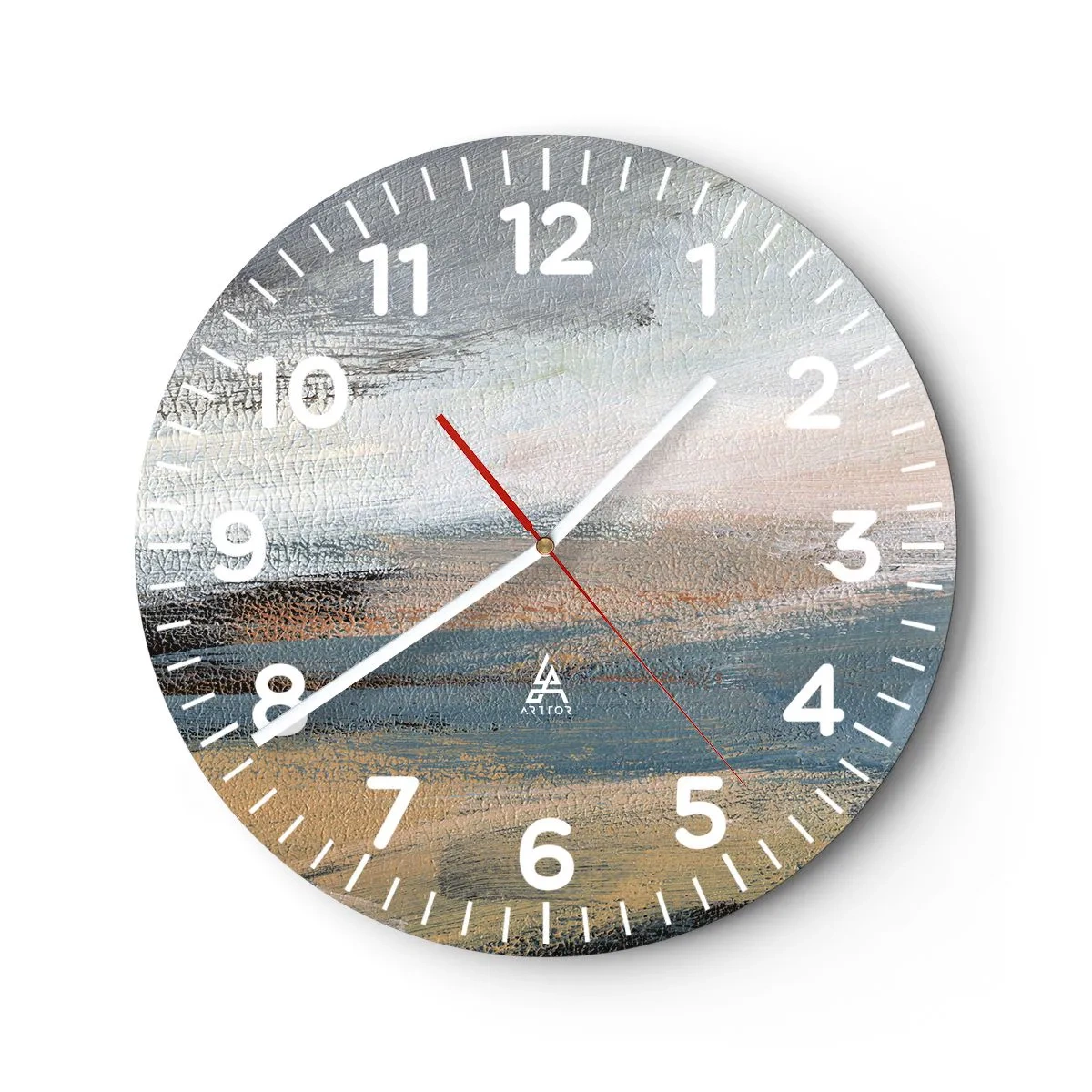 Reloj de pared - Reloj de vidrio - Abstracción: paisaje nórdico - 40x40 cm