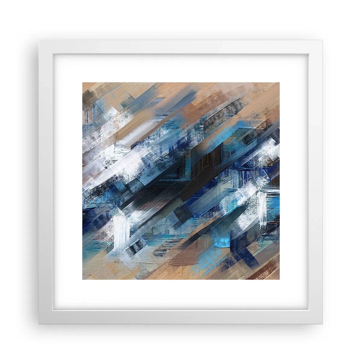 Póster en marco blanco - En una inclinación azul - 30x30 cm
