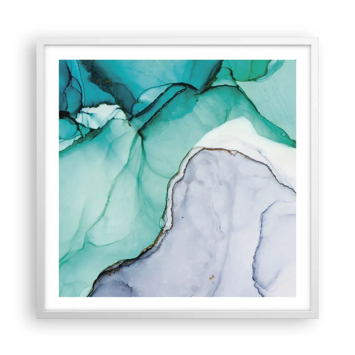 Póster en marco blanco - Estudio en turquesa - 60x60 cm