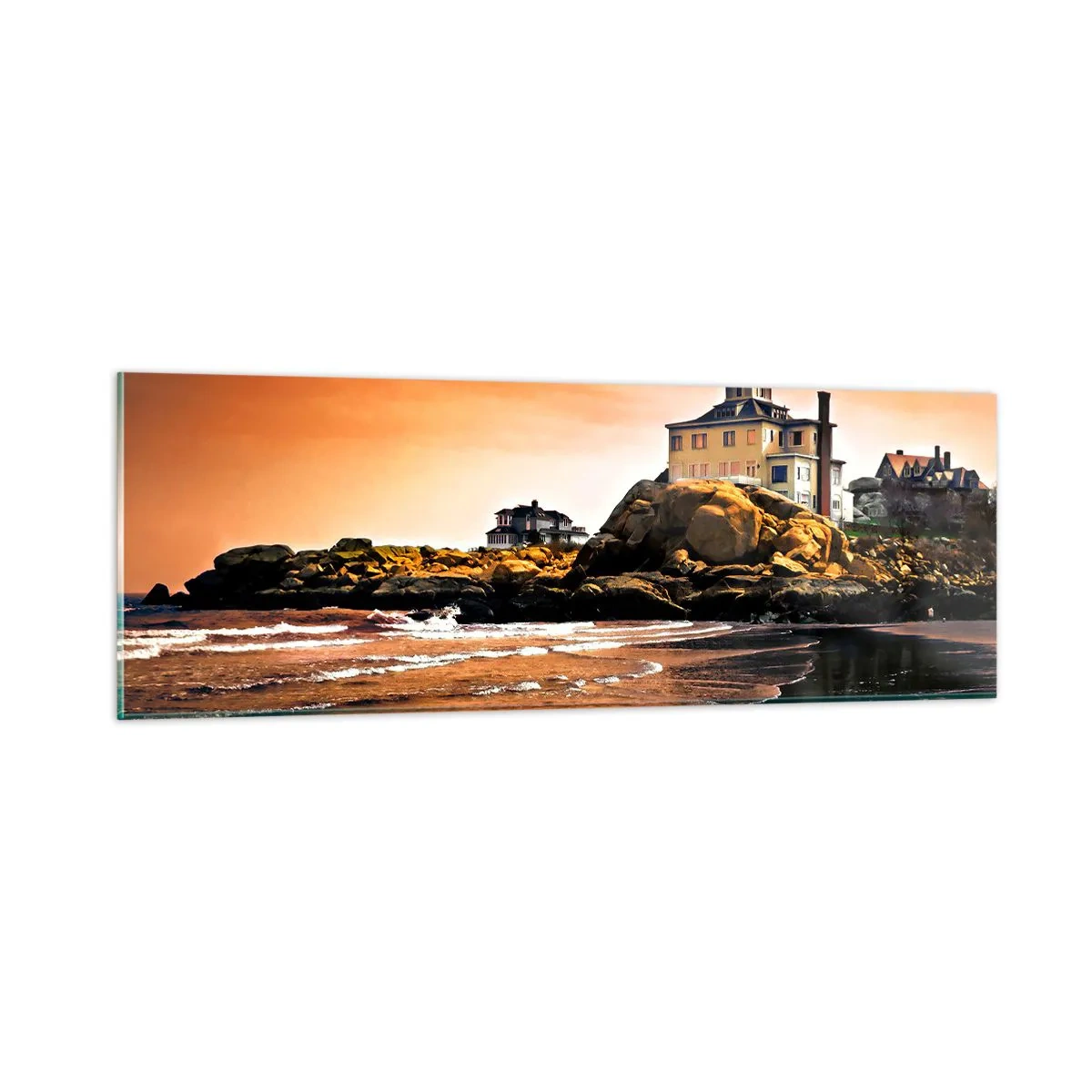 Cuadro sobre vidrio - Impresiones sobre Vidrio - La elegancia de la costa oeste - 90x30 cm