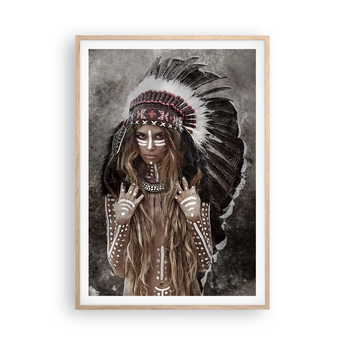 Póster en marco roble claro - El secreto de la fuerza de la tribu - 70x100 cm