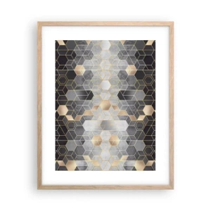 Póster en marco roble claro - Composición de diamantes - 40x50 cm