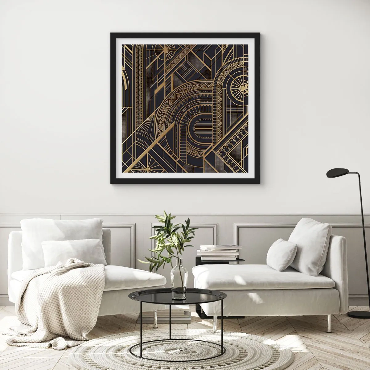 Póster en marco negro - Conceptos, ideas, planes - 40x40 cm