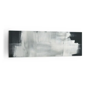 Cuadro sobre lienzo - Impresión de Imagen - Trazos abstractos blancos sobre un fondo oscuro - 160x50cm - Tejido vertical y horizontal - Decoración de pared moderna para salón y dormitorio ARTTOR