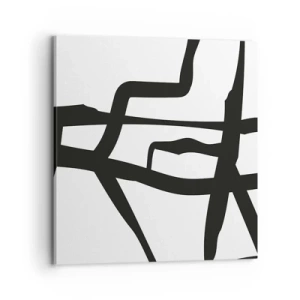 Cuadro sobre lienzo - Impresión de Imagen - Construcción en blanco y negro - 70x70 cm