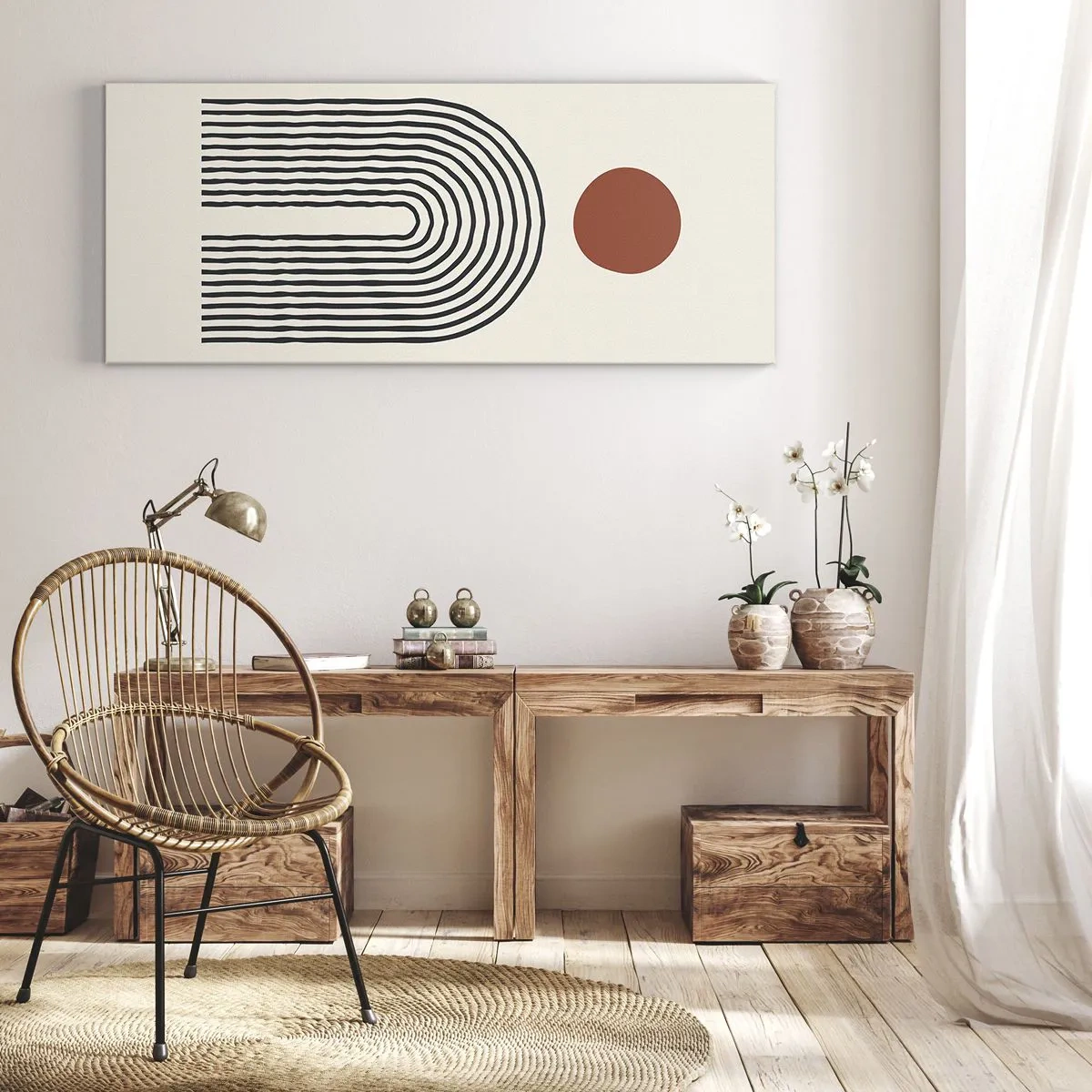 Cuadro sobre lienzo - Impresión de Imagen - Magnetismo de formas y colores - 100x40 cm