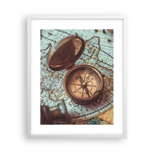 Póster en marco blanco - Para el aventurero - 40x50 cm