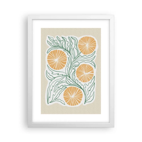 Póster en marco blanco - Étnico con un toque de abstracción - 30x40 cm