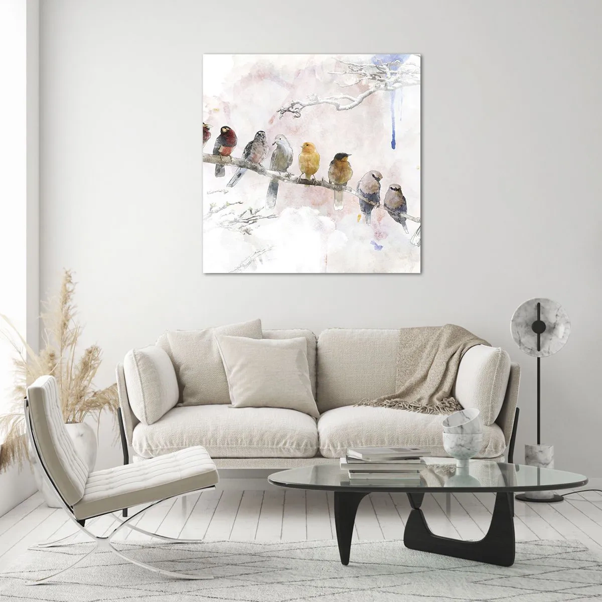 Cuadro sobre vidrio - Impresiones sobre Vidrio - Reunión alada - 70x70 cm