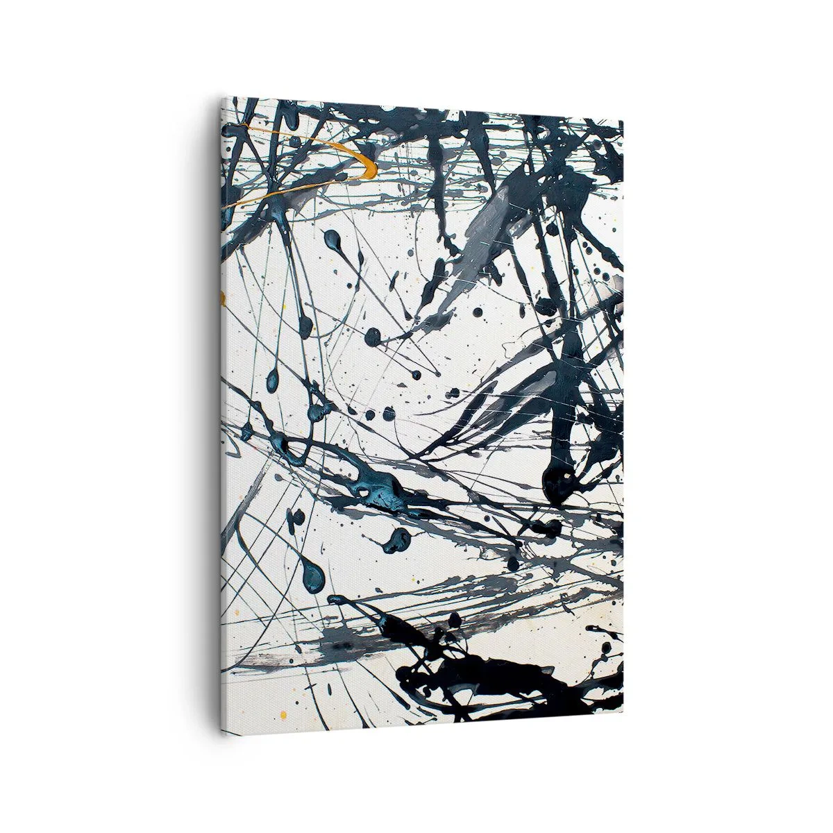 Cuadro sobre lienzo - Impresión de Imagen - Patrón de pintura abstracta con líneas y manchas dinámicas. - 50x70cm - ¿Con o sin sentido? - Decoración de pared moderna para salón y dormitorio ARTTOR