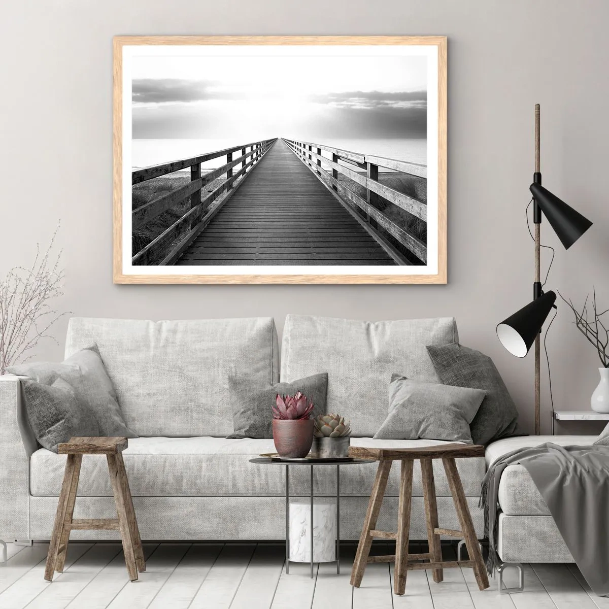 Póster en marco roble claro - En la distancia... - 70x50 cm