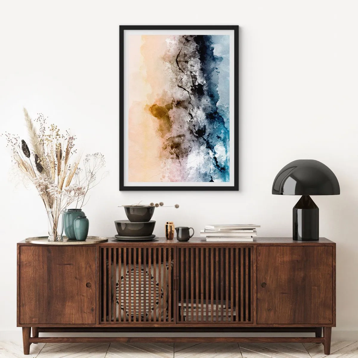 Póster en marco negro - Hundido en una nube de niebla - 61x91 cm