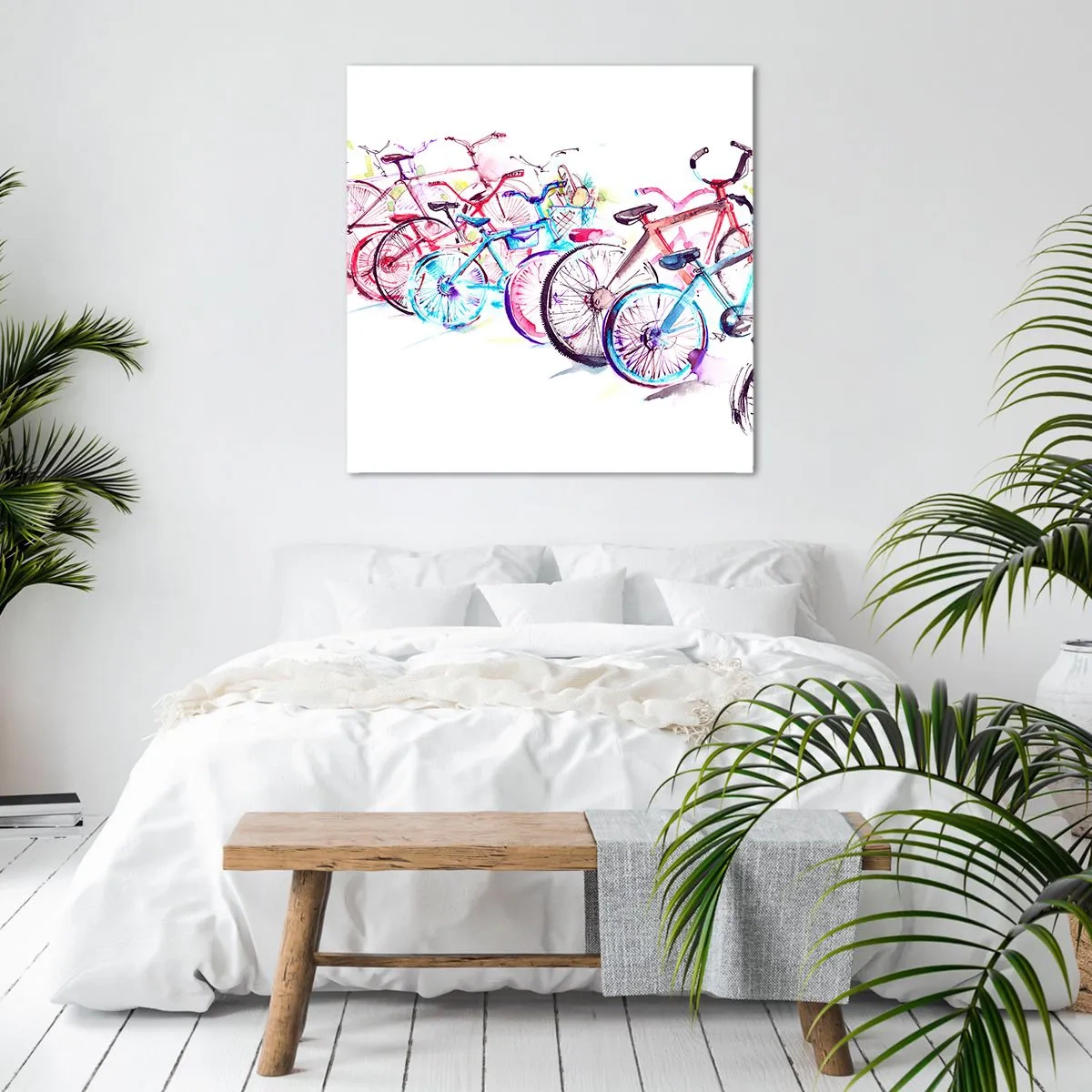 Cuadro sobre lienzo - Impresión de Imagen - Reunión de ciclistas - 30x30 cm