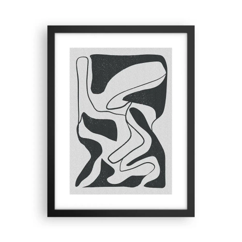 Póster en marco negro - Juego abstracto en un laberinto - 30x40 cm
