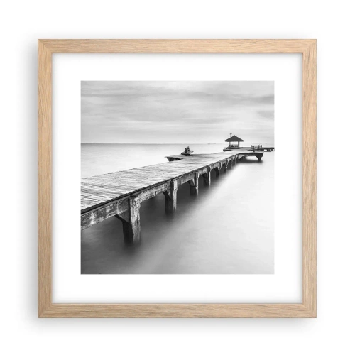 Póster en marco roble claro - Lejos - 30x30 cm