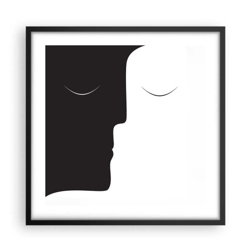 Póster en marco negro - Unidad de los opuestos - 50x50 cm