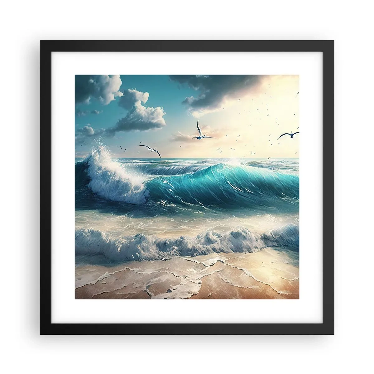 Póster en marco negro - La brisa solo para ti - 40x40 cm