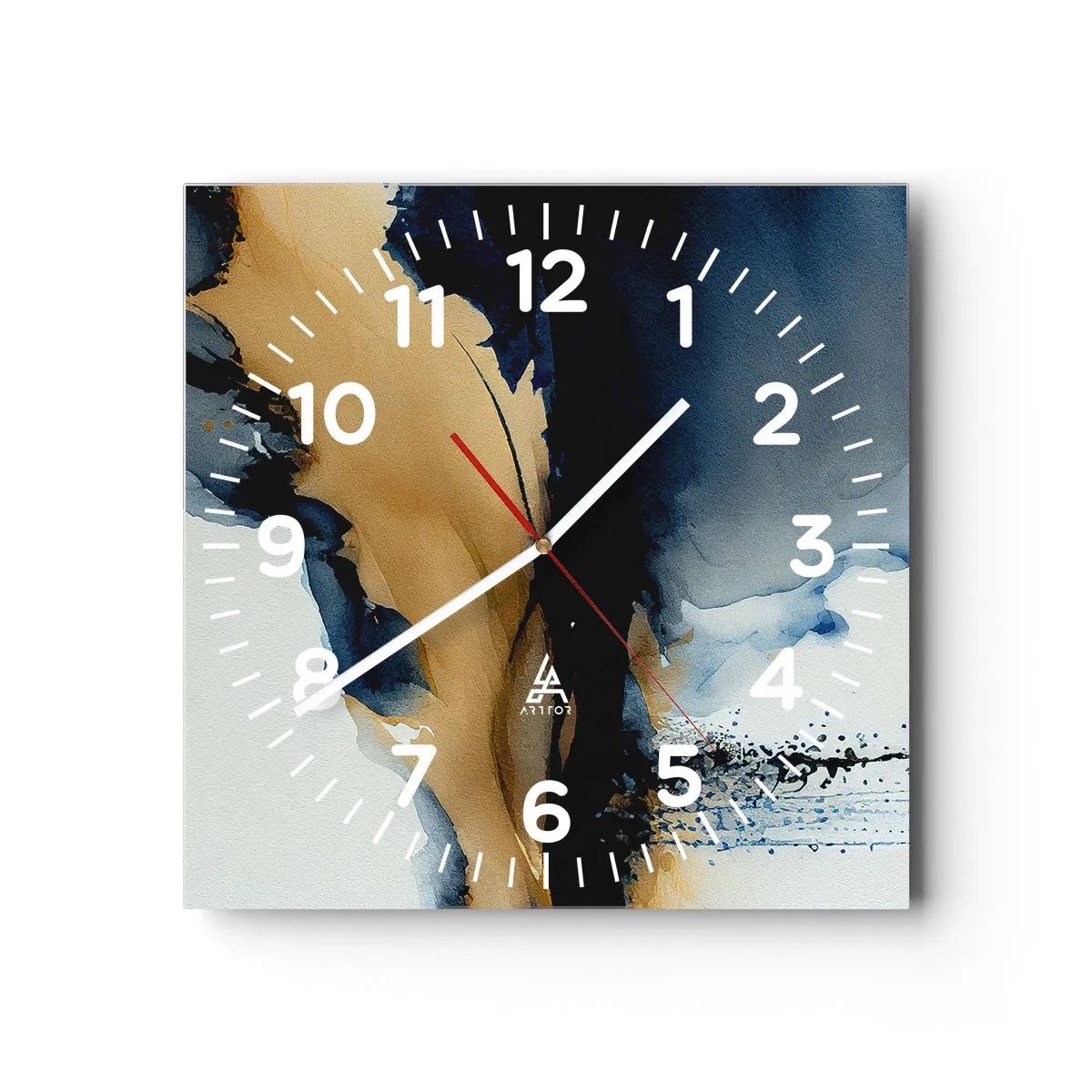Reloj de pared - Reloj de vidrio - Tras el telón - 30x30 cm