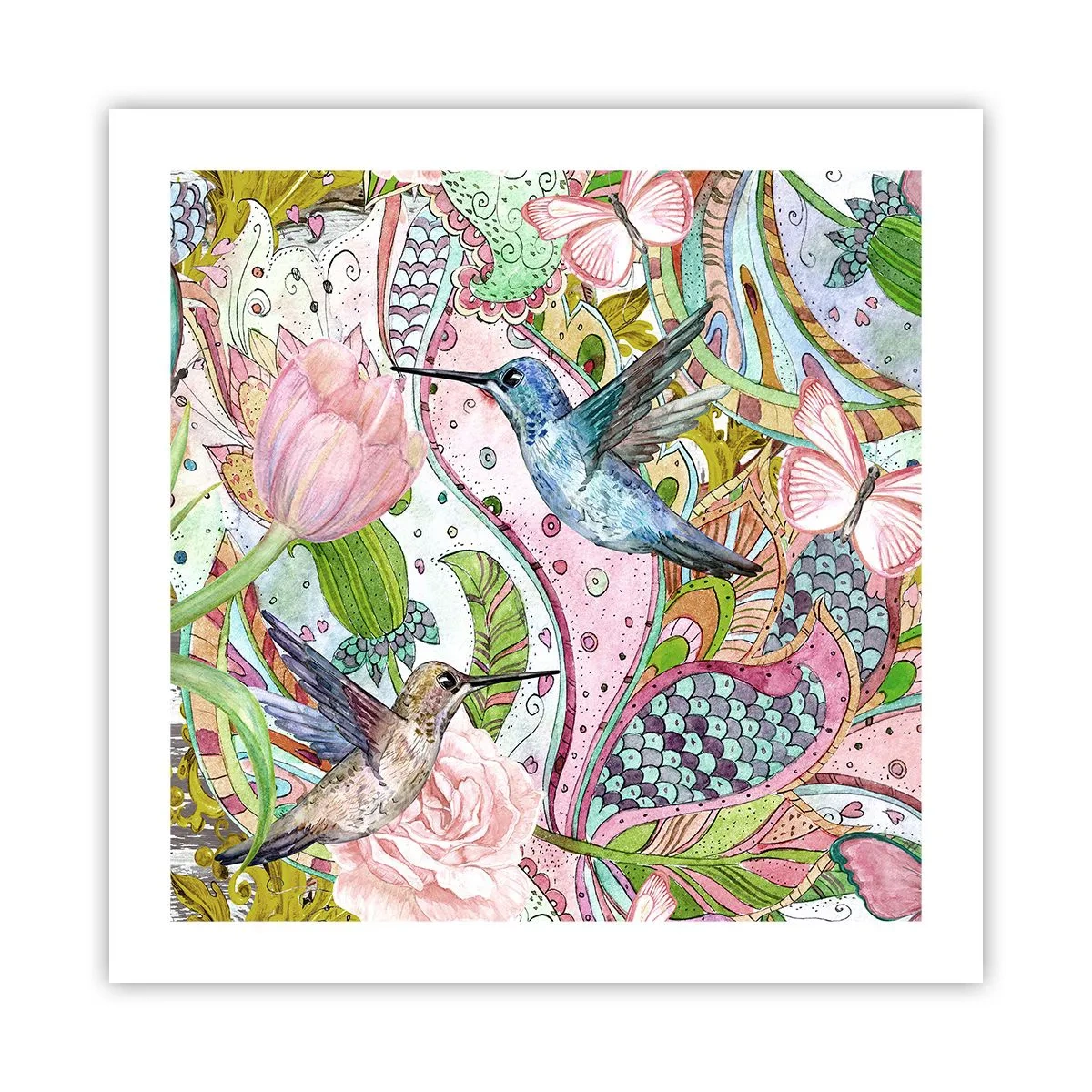 Póster - Enredado en las vides - 50x50 cm