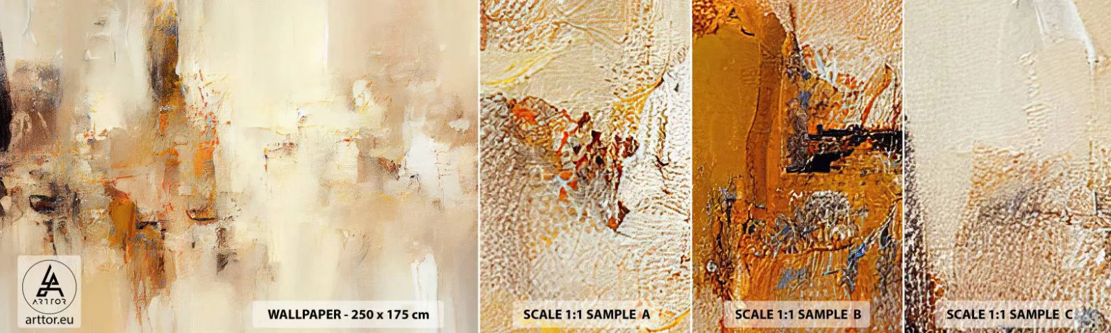 Muestra de fotomural autoadhesivo Deluxe Sticker - El alma del ámbar - Abstracción, Pedazo, Minimalismo - 100x30 cm