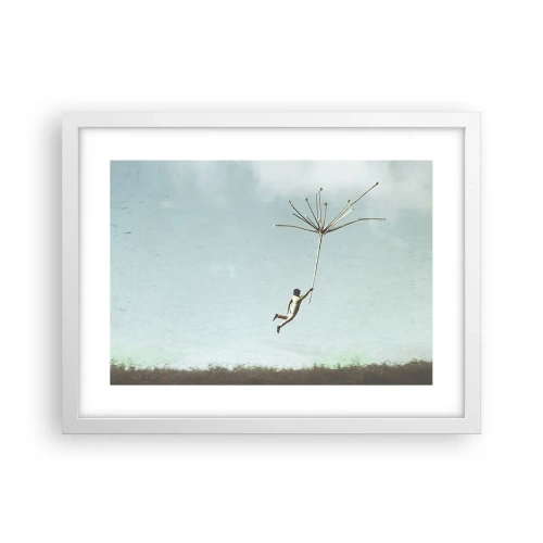 Póster en marco blanco - Bailando con la brisa - 40x30 cm