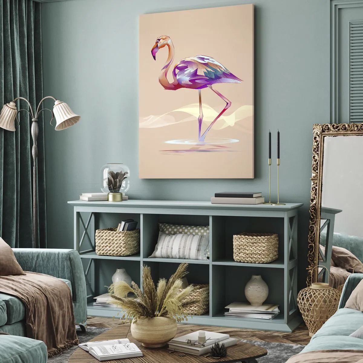 Cuadro sobre lienzo - Impresión de Imagen - Pájaro de las buenas emociones - 45x80 cm