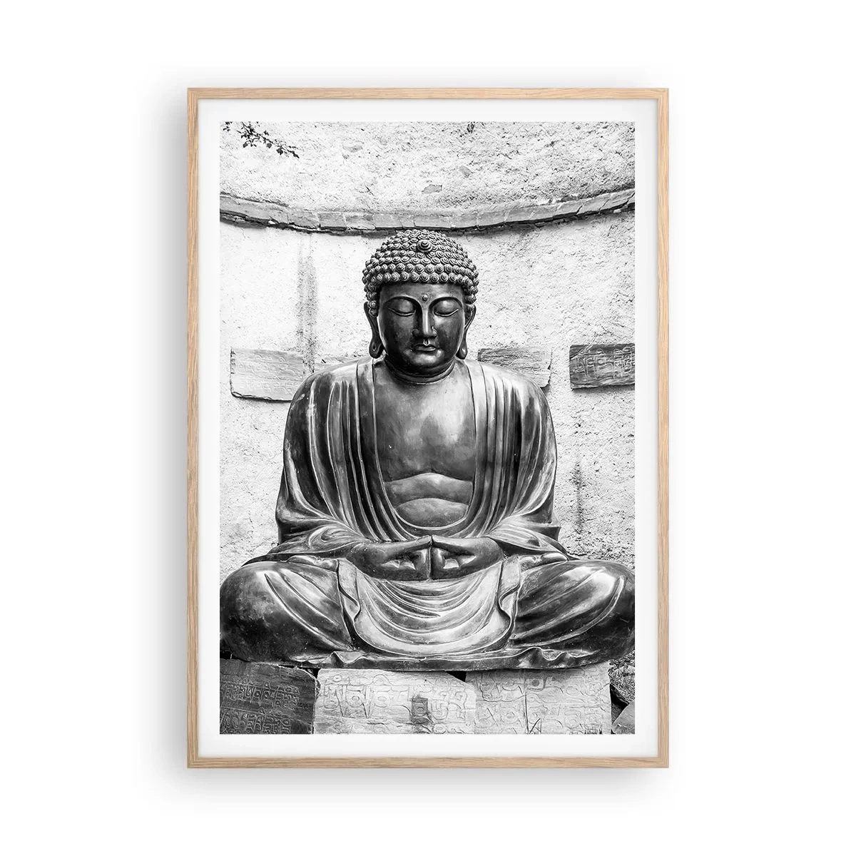 Póster en marco roble claro - En la fuente de la paz - 70x100 cm