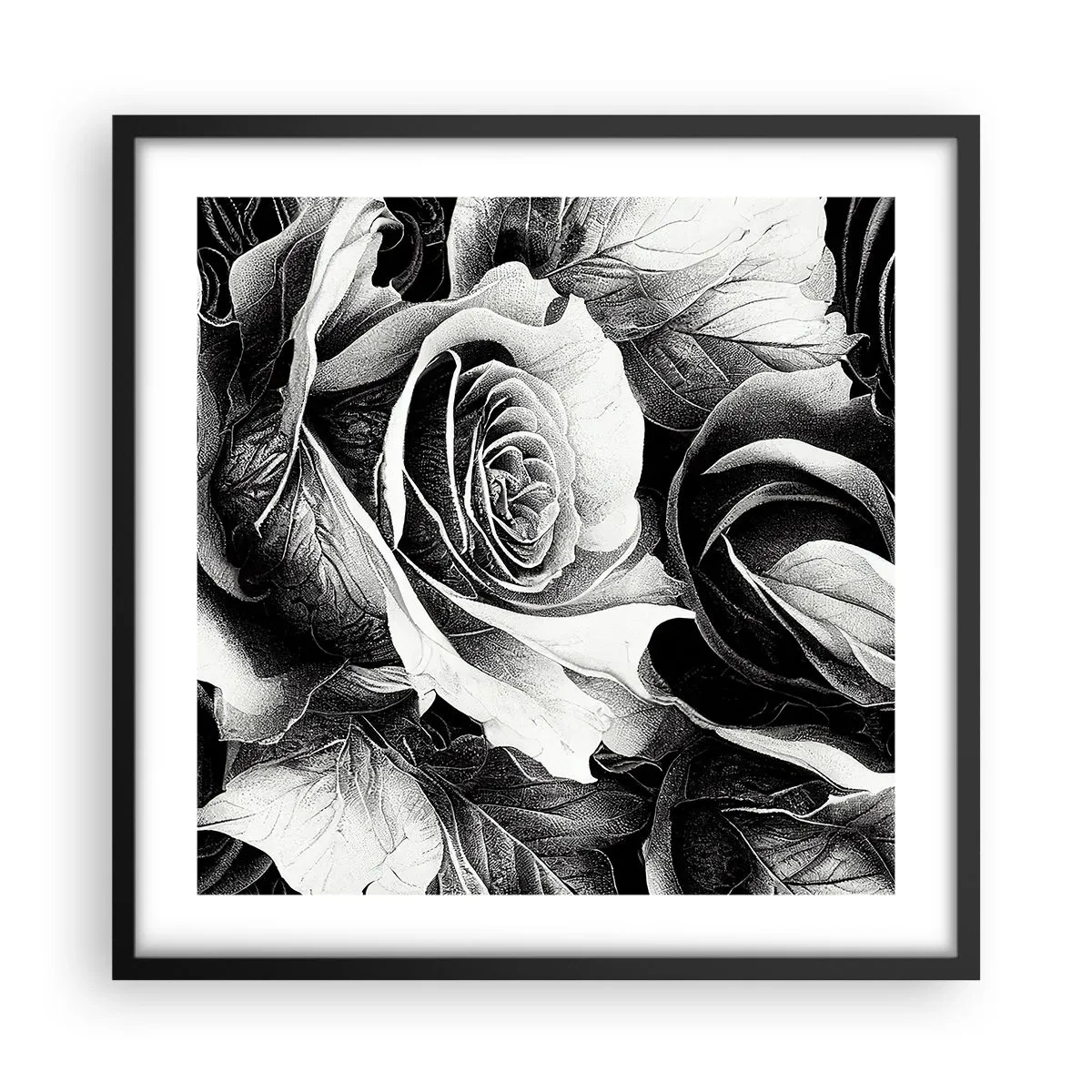 Póster en marco negro - Siempre como una reina - 50x50 cm