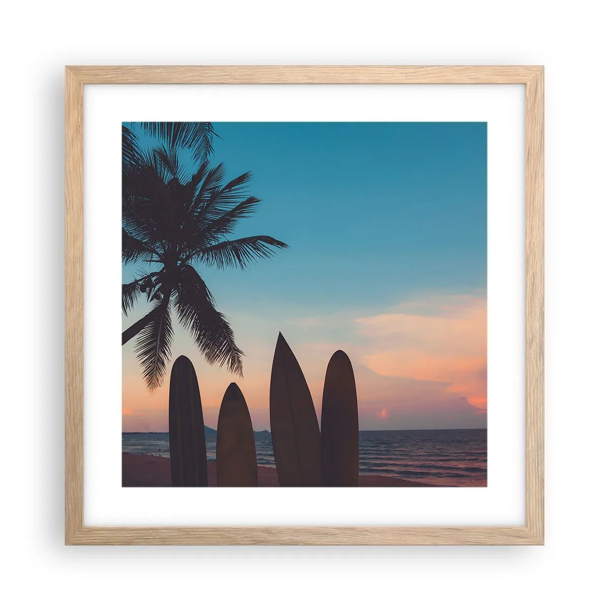 Póster en marco roble claro - Mañana también disfrutaremos - 40x40 cm