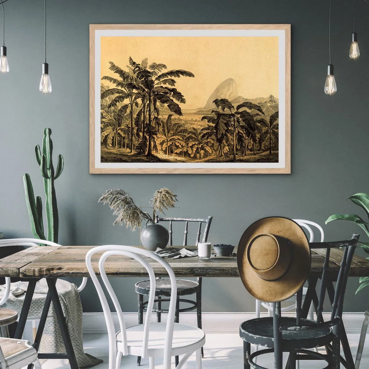 Póster en marco roble claro - En un ambiente colonial - 70x50 cm