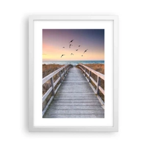 Póster en marco blanco - Camino a lo desconocido - 30x40 cm
