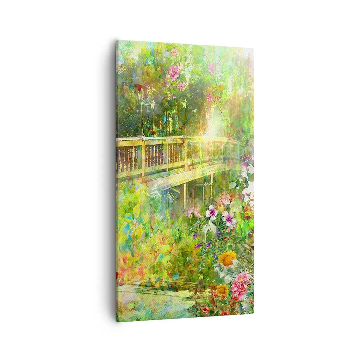 Cuadro sobre lienzo - Impresión de Imagen - Un puente de suspiros de primavera - 55x100 cm