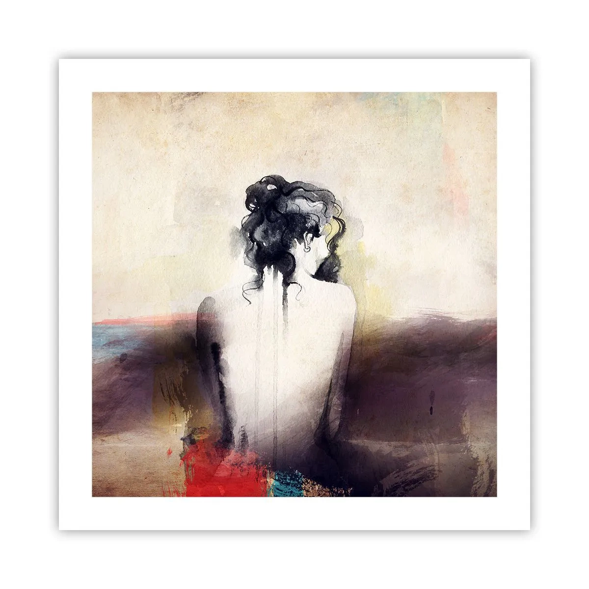 Póster - Líneas suaves, formas ovaladas - 50x50 cm