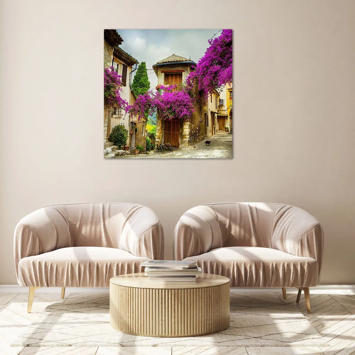 Cuadro sobre vidrio - Impresiones sobre Vidrio - Bajo un manto de flores - 60x60 cm