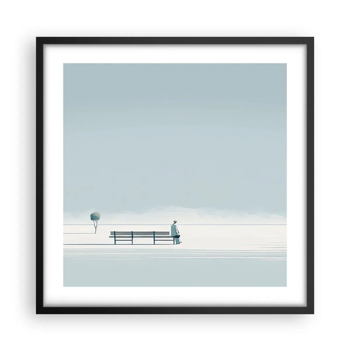 Póster en marco negro - Sí, estoy esperando - 50x50 cm