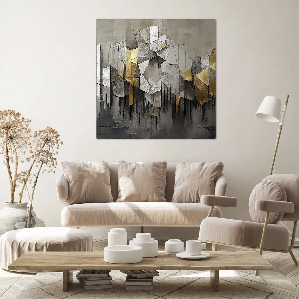 Cuadro sobre lienzo - Impresión de Imagen - Composición hecha de hielo y luz - 60x60 cm