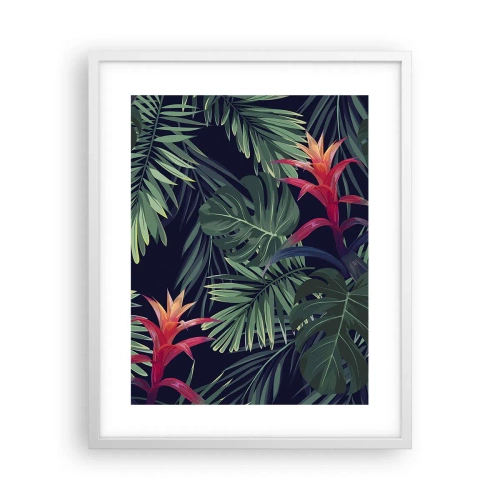 Póster en marco blanco - Encender el color verde - 40x50 cm